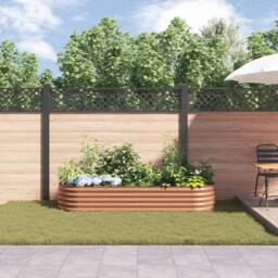 Berkfield Home Raised Garden Bed Brown with Wood Look 240x80x44 cm Steel - Size: 240 x 80 x 44 cm - thumbnail 4