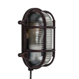 ValueLights Bow Oval Bulkhead IP64 Outdoor Garden Wall Light with Filament Bulb in Bronze - thumbnail 3