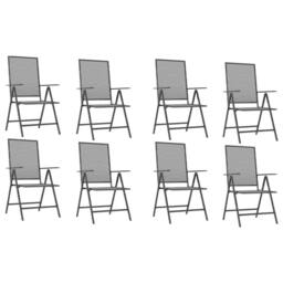Berkfield Home 9 Piece Garden Dining Set Anthracite Steel in Black - thumbnail 4