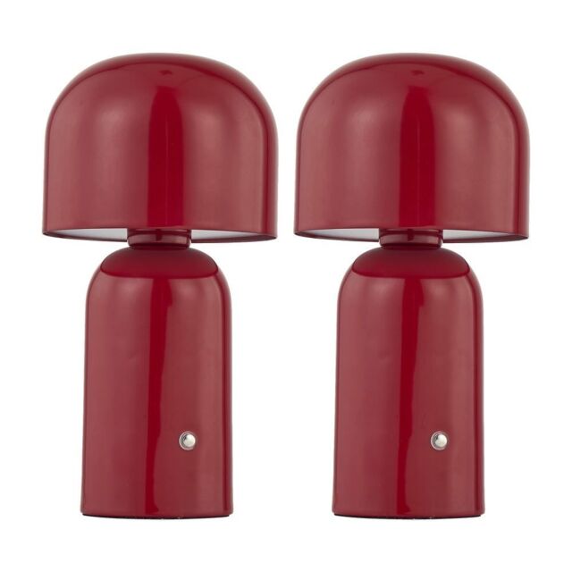 First Choice Lighting Christina - Red LED Rechargeable Touch Table Lamps Twin Pack - image 1
