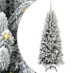 Berkfield Home Artificial Christmas Tree with 150 LEDs White 63 x 63 x 150 cm - thumbnail 1