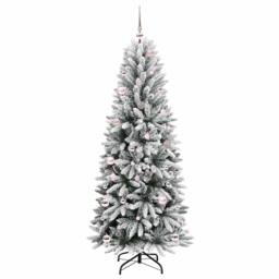 Berkfield Home Artificial Christmas Tree with 150 LEDs White 63 x 63 x 150 cm - thumbnail 3