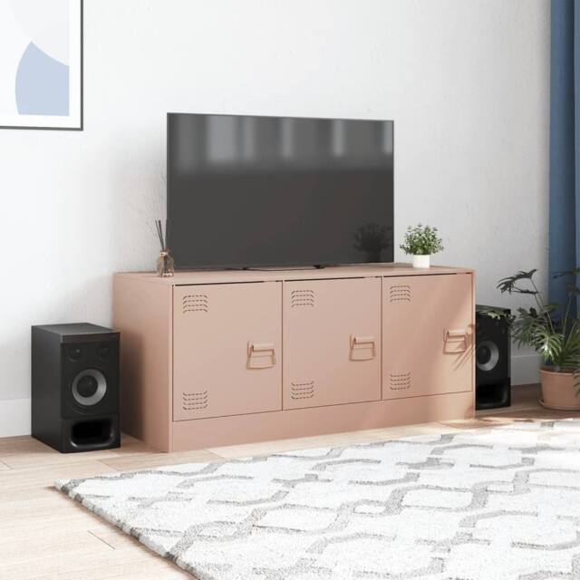 Berkfield Home TV Cabinet Pink 99x39x44 cm Steel - Size: 99 x 39 x 44 cm - image 1