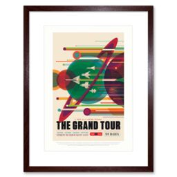 "Artery8 Wall Art Print NASA Space Travel Advert Grand Tour Artwork Framed 9X7 Inch in Brown - Size: W7"" x H9""" - thumbnail 1