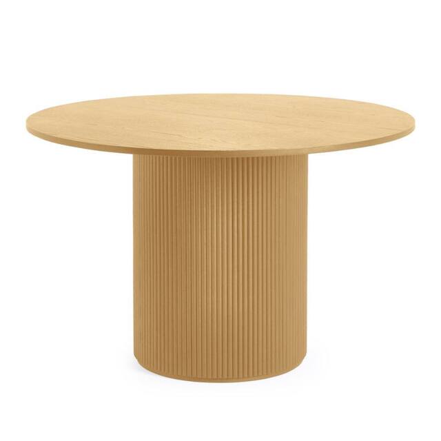 Cheshire Premium Louis 120cm Light Oak Fluted Round Dining Table in Brown - image 1