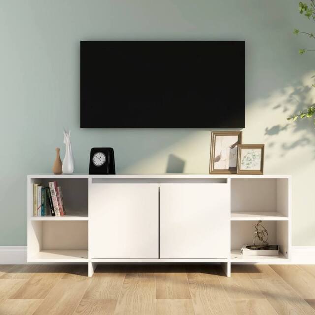 Berkfield Home TV Cabinet White 130x35x50 cm Engineered Wood - Size: 130 x 35 x 50 cm - image 1