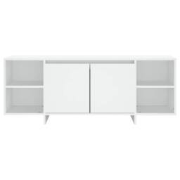 Berkfield Home TV Cabinet White 130x35x50 cm Engineered Wood - Size: 130 x 35 x 50 cm - thumbnail 5