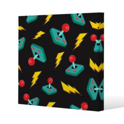 Benjamin Tate Design Retro video game joystick (Canvas Print) / 127 x 127 x 4cm in Natural - Size: 127 x 127 x 4 cm - thumbnail 1