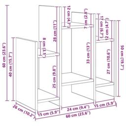 Berkfield Home Side Cabinet Black oak 60 x 26 x 60 cm Engineered wood - thumbnail 8