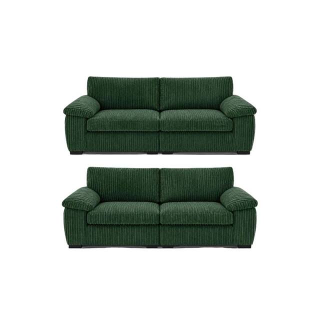 SOFASELECTION UK Amalfi 3+2 Seater Sofa Set in Green Fabric - Size: 5 Pack - image 1