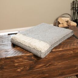 Native Natural Hoop Pattern Grey Wool Blanket - Size: Double - thumbnail 2
