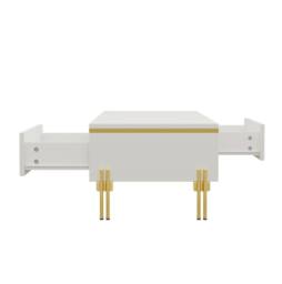 STILVORA Coffee Table with Drawers & Metal Legs in White - thumbnail 9