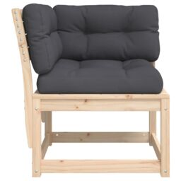 Berkfield Home Garden Sofa Corner with Cushions 73x73x78 cm Solid Wood Pine in Brown - Size: 73 x 73 x 78 cm - thumbnail 5