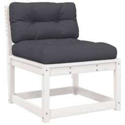 Berkfield Home Garden Sofa with Cushions White Solid Wood Pine