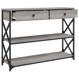 Berkfield Home Console Table Grey Sonoma 100x28x75 cm Engineered Wood - Size: 100 x 28 x 75 cm - thumbnail 5