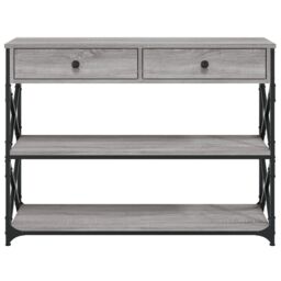 Berkfield Home Console Table Grey Sonoma 100x28x75 cm Engineered Wood - Size: 100 x 28 x 75 cm - thumbnail 6
