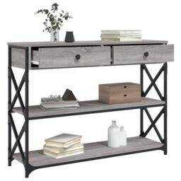 Berkfield Home Console Table Grey Sonoma 100x28x75 cm Engineered Wood - Size: 100 x 28 x 75 cm - thumbnail 4