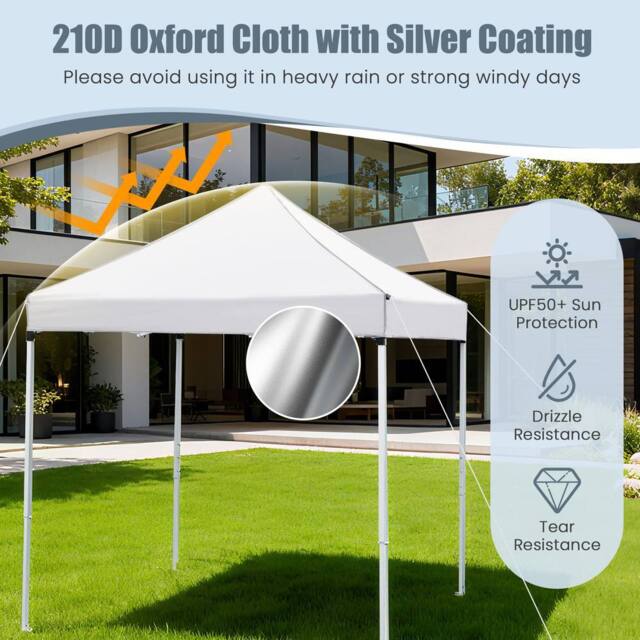 Gymax 194 x 194 cm Pop up Tent Camping Sunshade Shelter With 4 Sidewalls in White - image 1