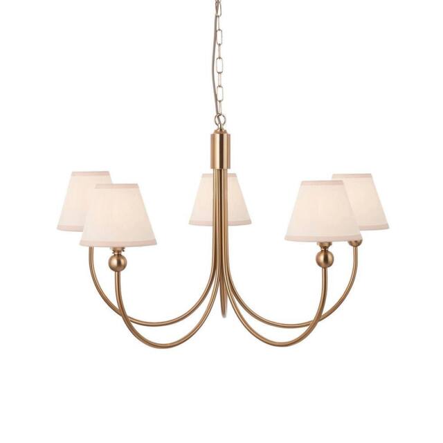 Netlighting Santiago Pendant Fabric Ivy Shade 16cm 5x B22 in White - image 1
