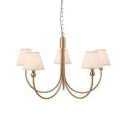 Netlighting Santiago Pendant Fabric Ivy Shade 16cm 5x B22 in White - thumbnail 1