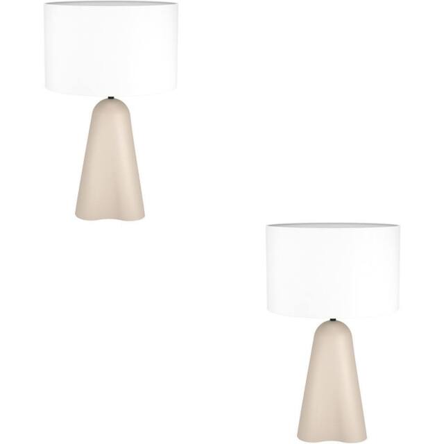 Loops 2 PACK Sandy Finish Modern Design Table Lamp for Stylish Indoor Decor in Nude - image 1