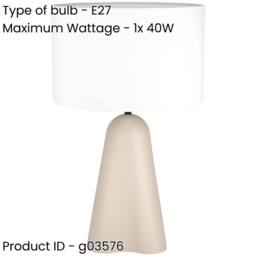 Loops 2 PACK Sandy Finish Modern Design Table Lamp for Stylish Indoor Decor in Nude - thumbnail 2