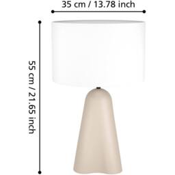 Loops 2 PACK Sandy Finish Modern Design Table Lamp for Stylish Indoor Decor in Nude - thumbnail 5