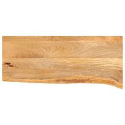 Berkfield Home Table Top Live Edge 90x40x3.8 cm Solid Wood Mango in Brown - thumbnail 2