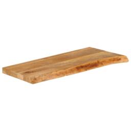 Berkfield Home Table Top Live Edge 90x40x3.8 cm Solid Wood Mango in Brown - thumbnail 3