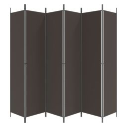 Berkfield Home 6-Panel Room Divider Brown 300x220 cm Fabric - thumbnail 4