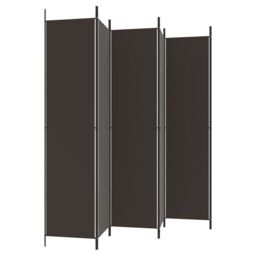 Berkfield Home 6-Panel Room Divider Brown 300x220 cm Fabric - thumbnail 5