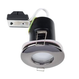 ValueLights Set of 4 Fire Rated IP65 Chrome Ceiling Lights with 5w LED Bulbs in Black - thumbnail 4