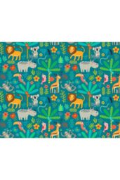 Origin Murals Jungle Animals Wall Mural in Teal - Size: W300 cm x H240 cm - thumbnail 2