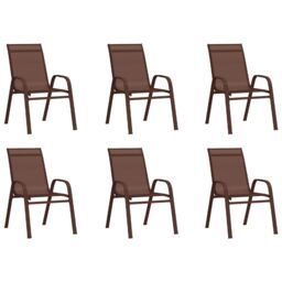 Berkfield Home 7 Piece Garden Dining Set Brown & Black - thumbnail 3