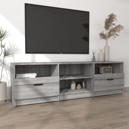 Berkfield Home TV Cabinet Grey Sonoma 150x33.5x45 cm Engineered Wood - thumbnail 3