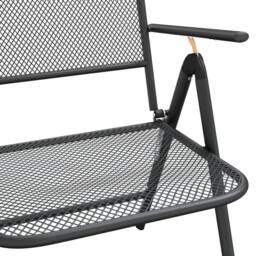 Berkfield Home Beautiful 5 Piece Garden Dining Set Anthracite Metal Mesh in Black - thumbnail 9