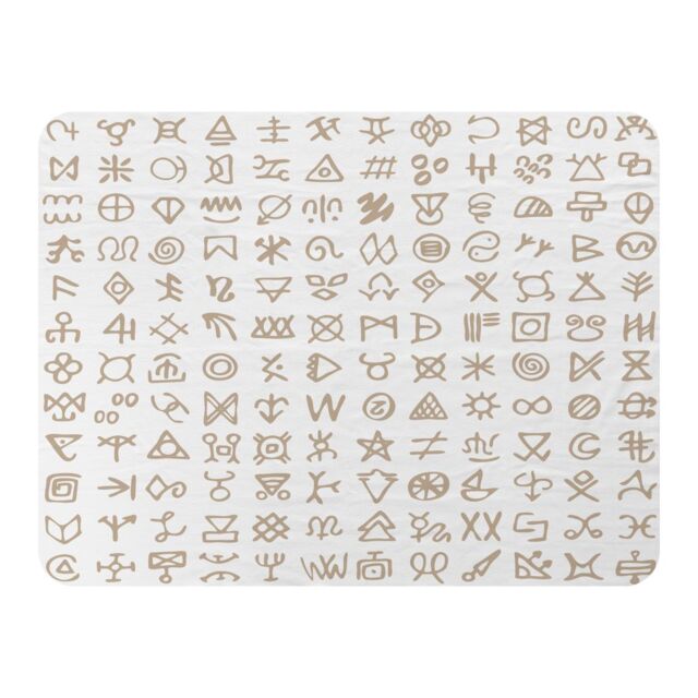 Benjamin Tate Design Viking Ritual Symbols Blanket in Natural - Size: 120 cm x 150 cm - image 1