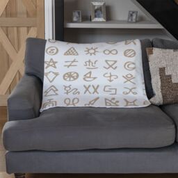 Benjamin Tate Design Viking Ritual Symbols Blanket in Natural - Size: 120 cm x 150 cm - thumbnail 2
