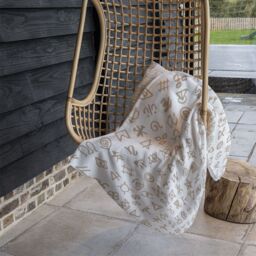 Benjamin Tate Design Viking Ritual Symbols Blanket in Natural - Size: 120 cm x 150 cm - thumbnail 4