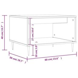 Berkfield Home Coffee Table Sonoma Oak 60x50x40 cm Engineered Wood in Light Brown - Size: 60 x 50 x 40 cm - thumbnail 9