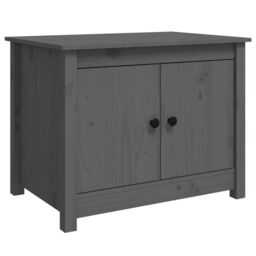Berkfield Home Coffee Table Grey 71x49x55 cm Solid Wood Pine - Size: 71 x 49 x 55 cm - thumbnail 2
