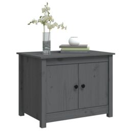 Berkfield Home Coffee Table Grey 71x49x55 cm Solid Wood Pine - Size: 71 x 49 x 55 cm - thumbnail 4