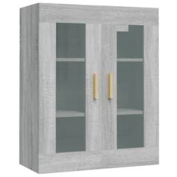 Berkfield Home Hanging Wall Cabinet Grey Sonoma 69.5x34x90 cm - thumbnail 1