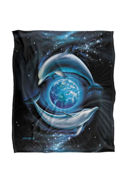 JQ Licensing Royce Mcclure Dolphin Planet Silky Touch Super Soft Throw Blanket 152 X 127 cm in White - image 1