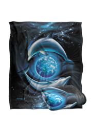 JQ Licensing Royce Mcclure Dolphin Planet Silky Touch Super Soft Throw Blanket 152 X 127 cm in White - thumbnail 2