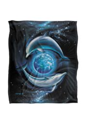 JQ Licensing Royce Mcclure Dolphin Planet Silky Touch Super Soft Throw Blanket 152 X 127 cm in White - thumbnail 1