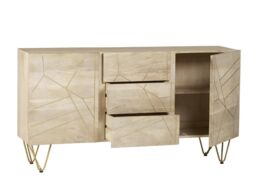 IH Design Large Sideboard with Doors & Drawers Deiondre Light Mango in Brown - thumbnail 3