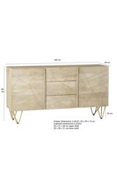 IH Design Large Sideboard with Doors & Drawers Deiondre Light Mango in Brown - thumbnail 5