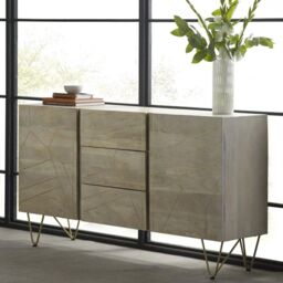 IH Design Large Sideboard with Doors & Drawers Deiondre Light Mango in Brown - thumbnail 1