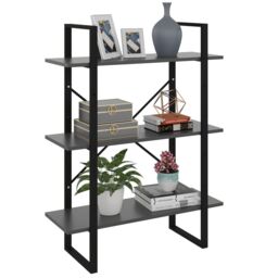 Berkfield Home Book Cabinet Grey 80x30x105 cm Engineered Wood - Size: 80 x 30 x 105 cm - thumbnail 1